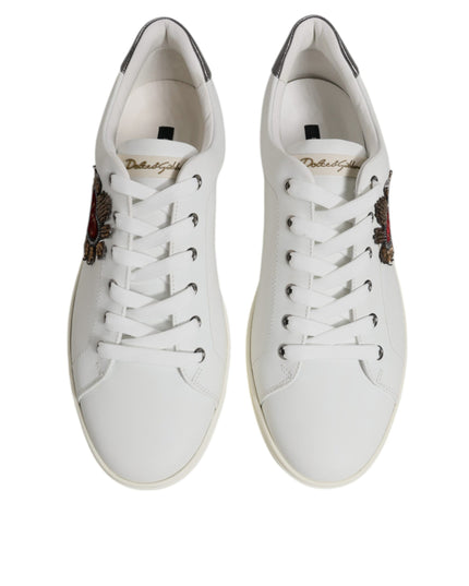 Dolce & Gabbana White Sacred Heart Men Low Top Sneakers Shoes