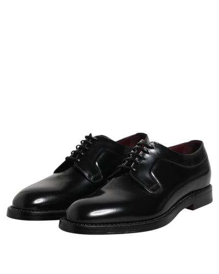 Dolce & Gabbana Black Calf Leather Lace Up Dress Shoes