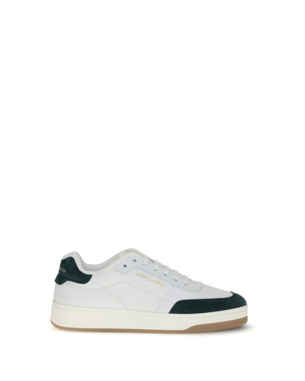 Saint Laurent White Calf Leather Bos Taurus Low Top Sneakers