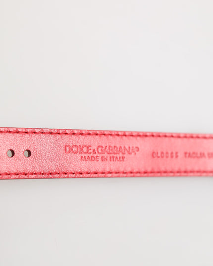 Dolce & Gabbana Red Exotic Leather Gold Tone Metal Buckle Women Armband