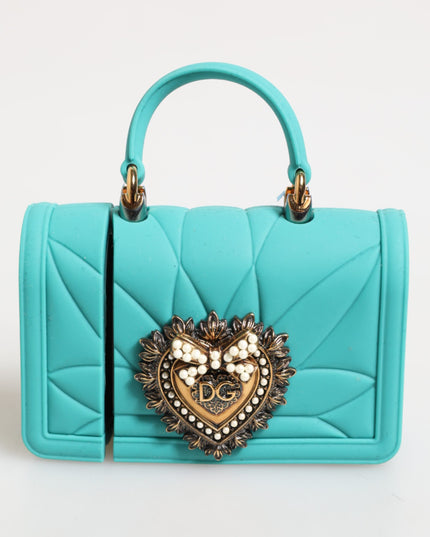 Dolce & Gabbana Turquoise Silicone Devotion Heart Cover Bag Airpods Case