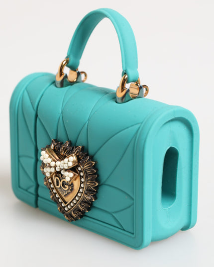 Dolce & Gabbana Turquoise Silicone Devotion Heart Cover Bag Airpods Case