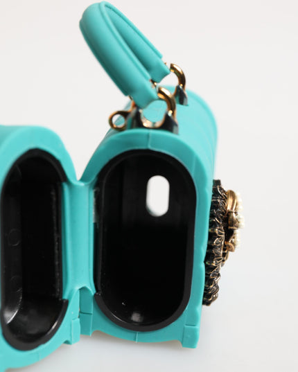 Dolce & Gabbana Turquoise Silicone Devotion Heart Cover Bag Airpods Case
