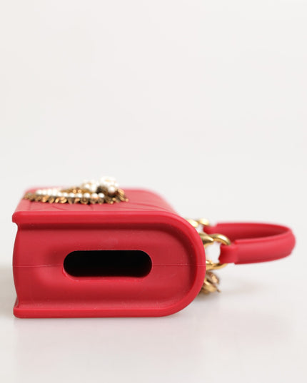 Dolce & Gabbana Red Silicone Devotion Heart Cover Bag Women Airpods Case