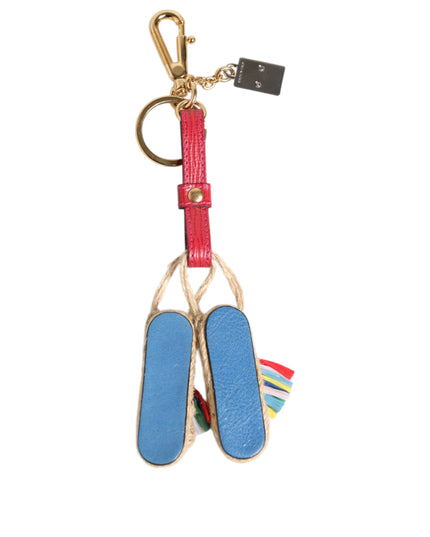 Dolce & Gabbana Red Yellow Mini Espadrille Style Charm Keychain Keyring