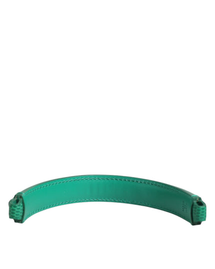 Dolce & Gabbana Green Embellished Leather Bag Handle Women Shoulder Strap