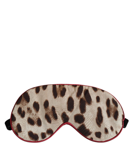Dolce & Gabbana Brown Leopard Print Silk Women Accessory Sleep Eye Mask