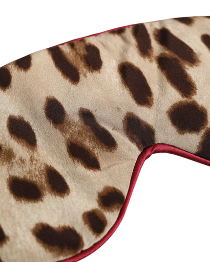 Dolce & Gabbana Brown Leopard Print Silk Women Accessory Sleep Eye Mask