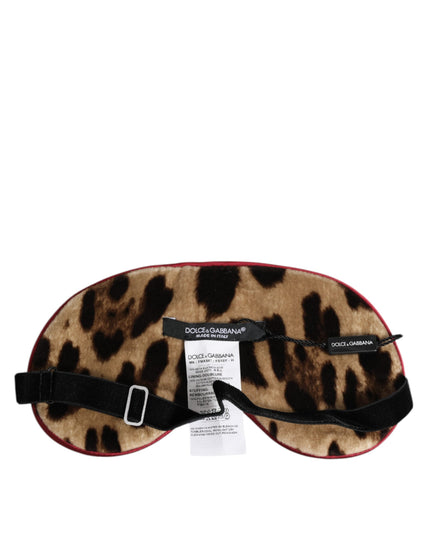 Dolce & Gabbana Brown Leopard Print Silk Women Accessory Sleep Eye Mask