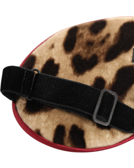 Dolce & Gabbana Brown Leopard Print Silk Women Accessory Sleep Eye Mask