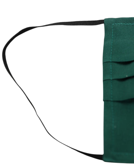 Dolce & Gabbana Green Silk Pleated Elastic Ear Strap Face Mask