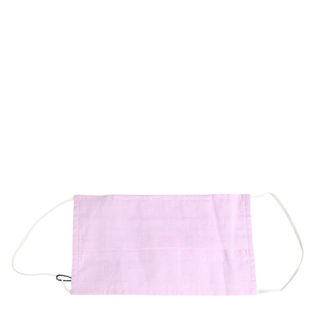 Dolce & Gabbana Pink Cotton Logo Elastic Ear Strap Face Mask