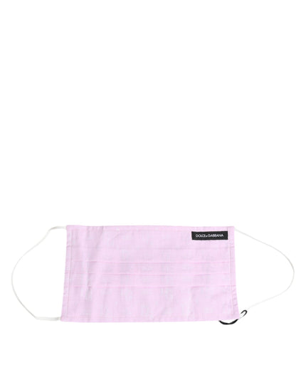 Dolce & Gabbana Pink Cotton Logo Elastic Ear Strap Face Mask
