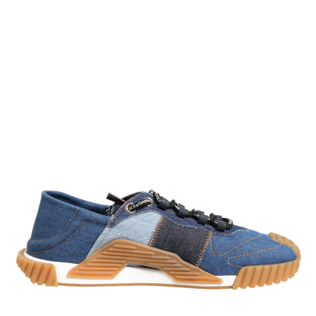 Dolce & Gabbana Blue Lace Up Low Top NS1 Sneakers Shoes