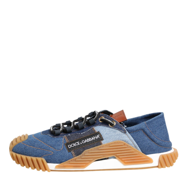 Dolce & Gabbana Blue Lace Up Low Top NS1 Sneakers Shoes