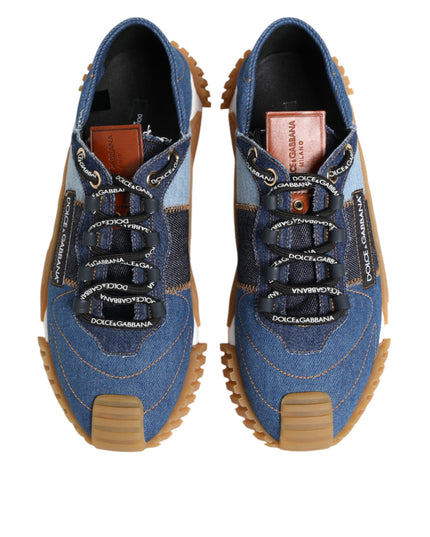 Dolce & Gabbana Blue Lace Up Low Top NS1 Sneakers Shoes