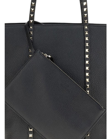 Valentino Garavani Black Calf Leather Bos Taurus Shoulder Bag