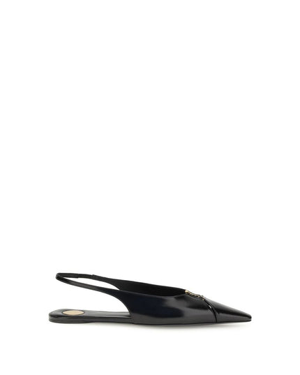 Saint Laurent Black Calf Leather Bos Taurus Ballet Flats