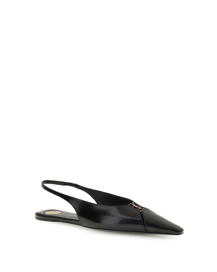 Saint Laurent Black Calf Leather Bos Taurus Ballet Flats