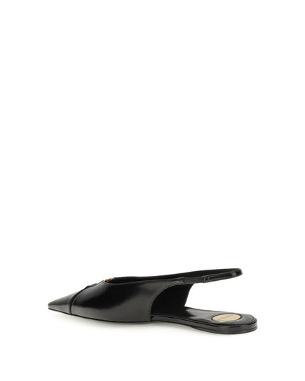 Saint Laurent Black Calf Leather Bos Taurus Ballet Flats