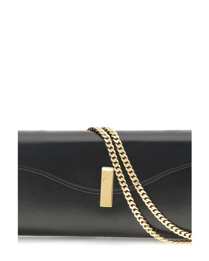 Giuseppe Zanotti Black Leather Clutch Bag