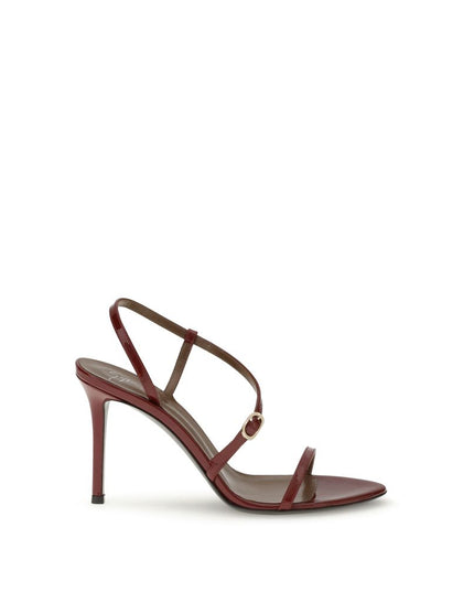 Giuseppe Zanotti Red Leather Stiletto Heel Sandals