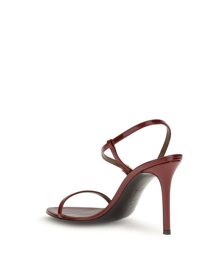 Giuseppe Zanotti Red Leather Stiletto Heel Sandals