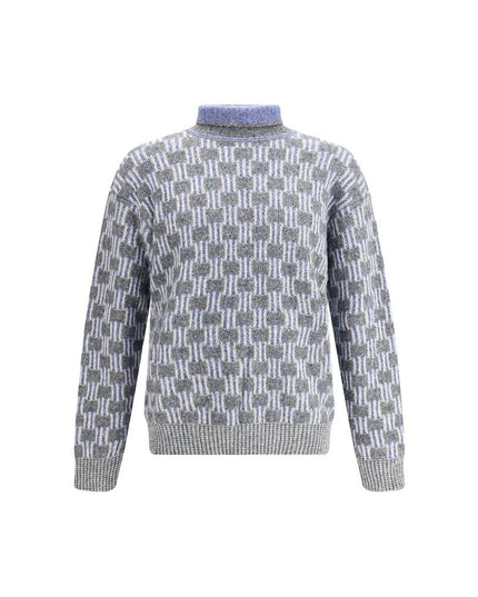 Giorgio Armani Light Blue Cotton Turtleneck
