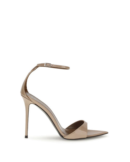 Giuseppe Zanotti Beige Leather Stiletto Heel Sandals