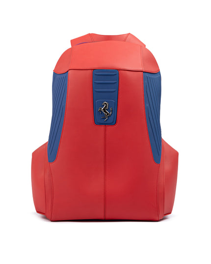 Ferrari Red Leather Technical Backpack
