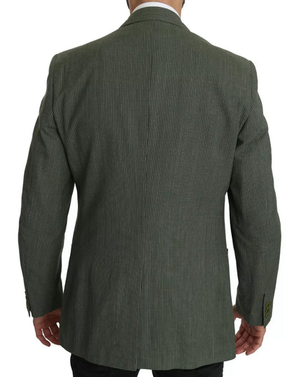 Romeo Gigli Green Linen Blazer One Piece Single Breasted Jacket