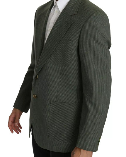 Romeo Gigli Green Linen Blazer One Piece Single Breasted Jacket