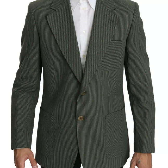 Romeo Gigli Green Linen Blazer One Piece Single Breasted Jacket
