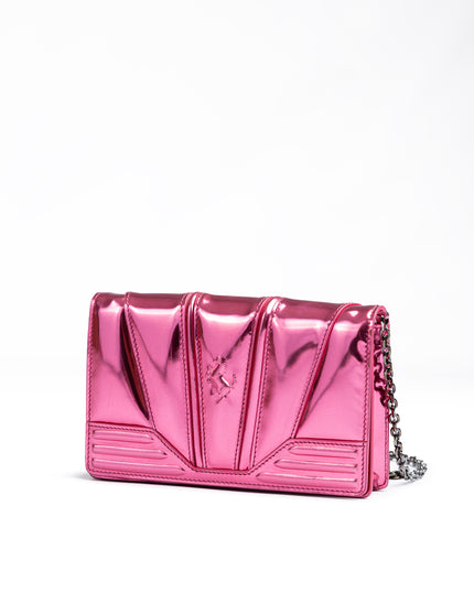 Ferrari Metal Pink GT patent leather bag with chain