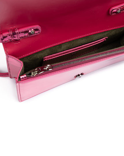 Ferrari Metal Pink GT patent leather bag with chain