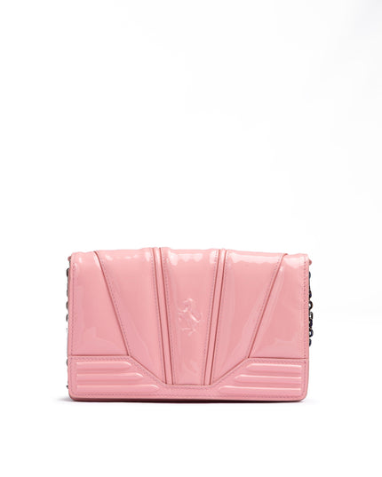 Ferrari Pink GT patent leather bag with chain