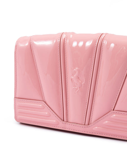 Ferrari Pink GT patent leather bag with chain