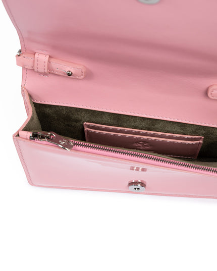Ferrari Pink GT patent leather bag with chain