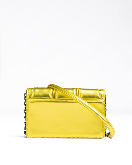 Ferrari Metal Yellow GT patent leather bag with chain