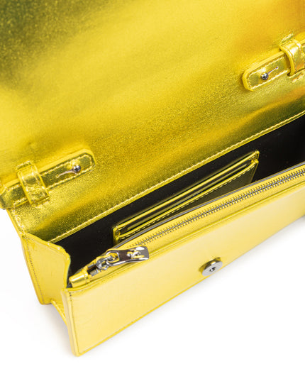 Ferrari Metal Yellow GT patent leather bag with chain