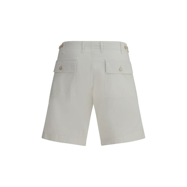 Cruna Cream Cotton Bermuda Shorts