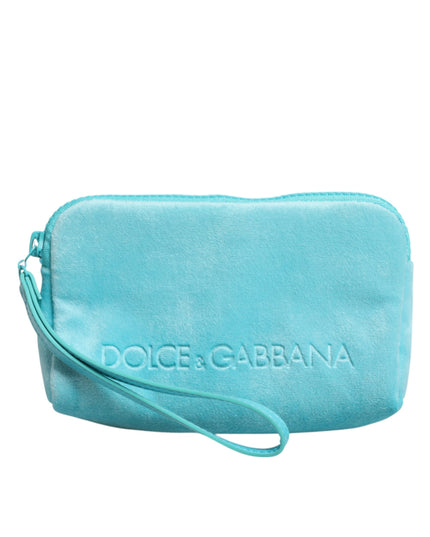 Dolce & Gabbana Light Blue Solid Logo Clutch Sunglasses Holder Pouch Bag