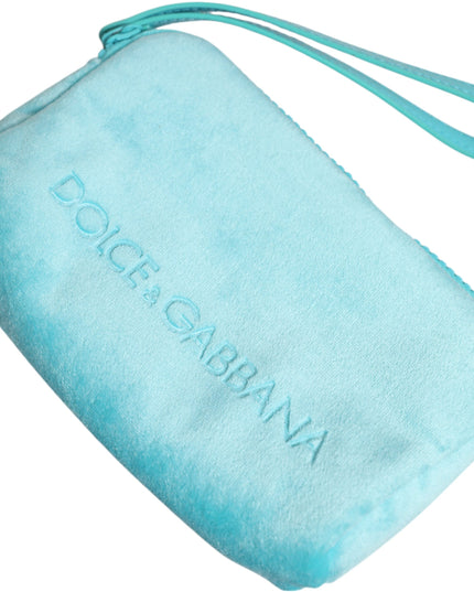 Dolce & Gabbana Light Blue Solid Logo Clutch Sunglasses Holder Pouch Bag