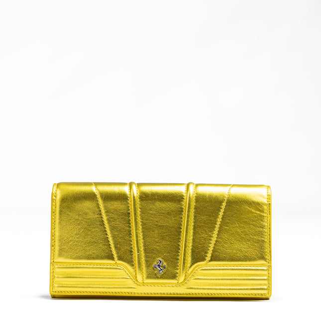 Ferrari Metal Yellow GT patent leather purse