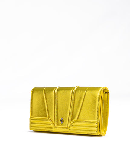 Ferrari Metal Yellow GT patent leather purse