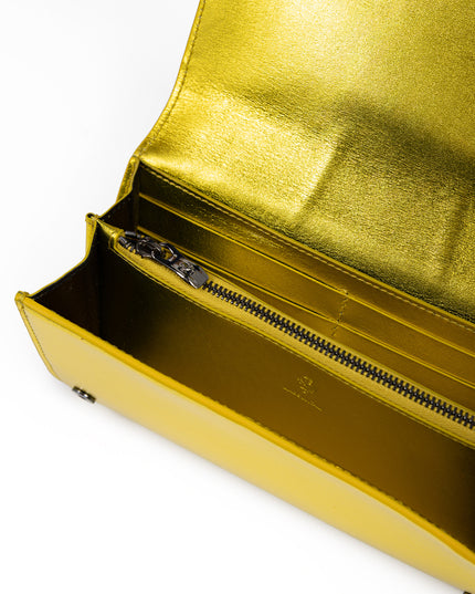 Ferrari Metal Yellow GT patent leather purse