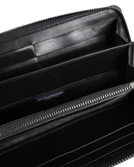 Dolce & Gabbana Black Blue Exotic Leather Men Continental Clutch Wallet