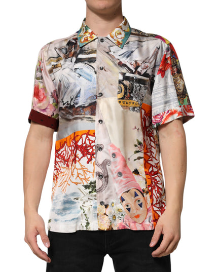 Dolce & Gabbana Multicolor Shell Print Hawaii Casual Shirt