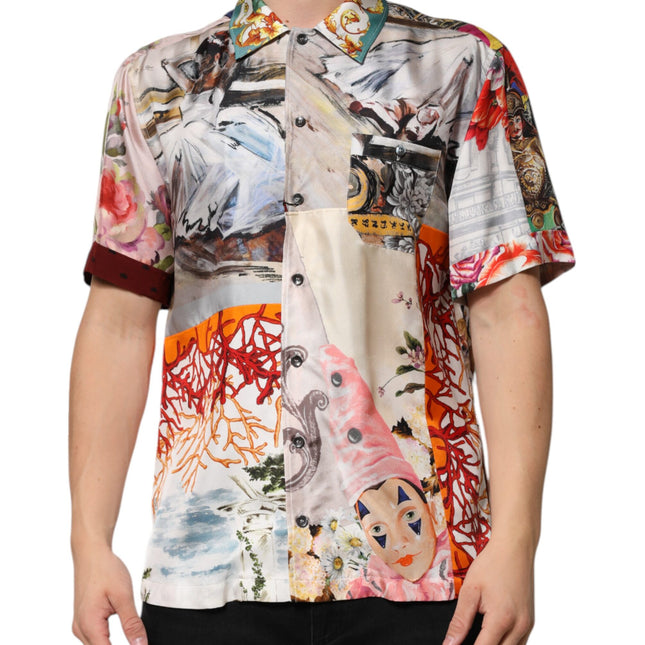 Dolce & Gabbana Multicolor Shell Print Hawaii Casual Shirt