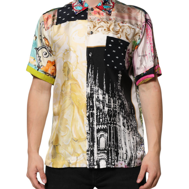 Dolce & Gabbana Multicolor Printed Button Down Casual Shirt